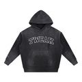 Vintage Washed Frayed Fleece Hoodie